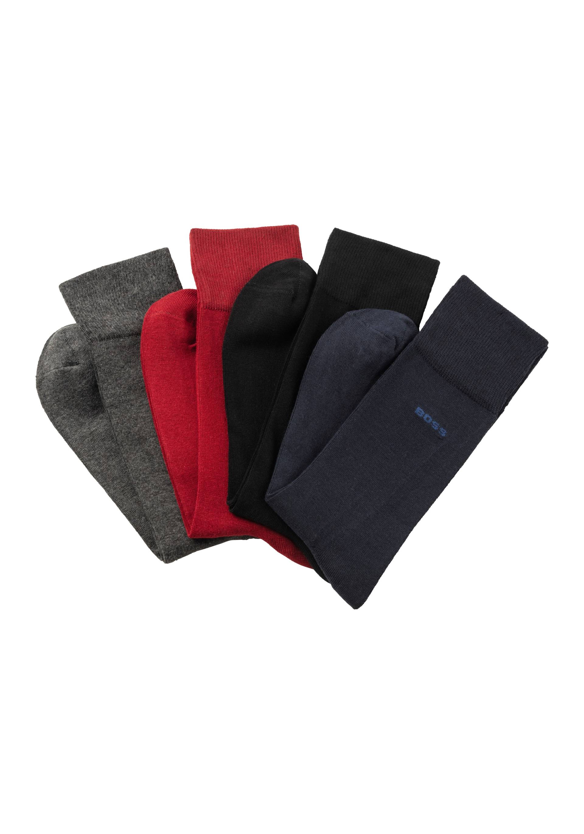 BOSS Socken »3P RS GiftSet Uni CC«, (Packung, 4 Paar, 4er Pack), mit BOSS Stickerei am Bund von BOSS