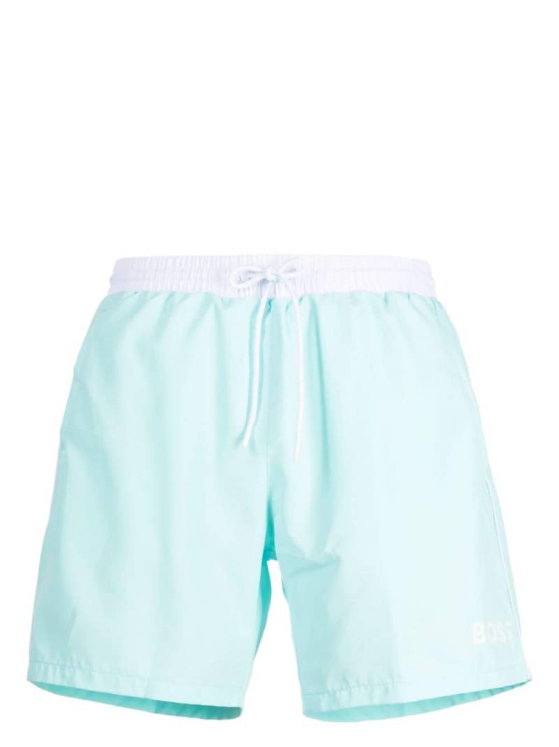 BOSS Starfish logo-print swim shorts - Blue von BOSS