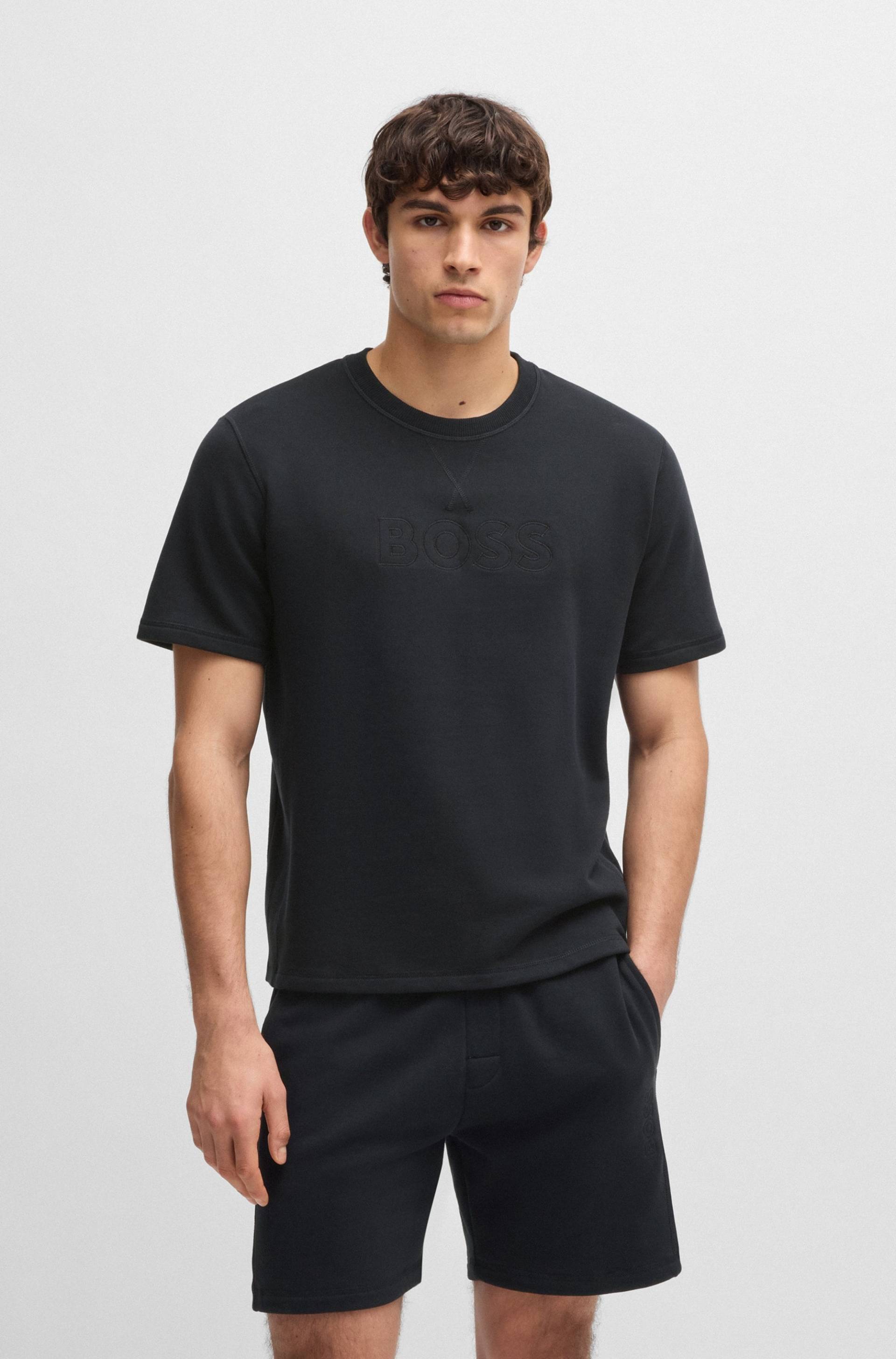 BOSS T-Shirt »David«, mit grosser Logostickerei von BOSS
