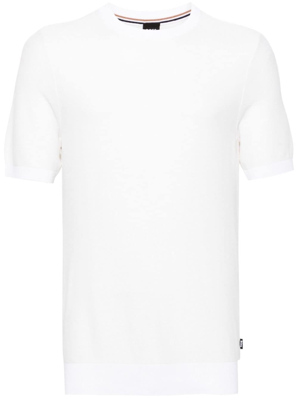 BOSS Tantino crew-neck knitted T-shirt - Neutrals von BOSS