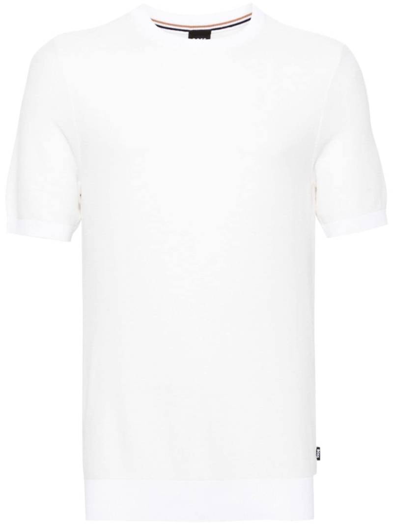 BOSS Tantino crew-neck knitted T-shirt - Neutrals von BOSS