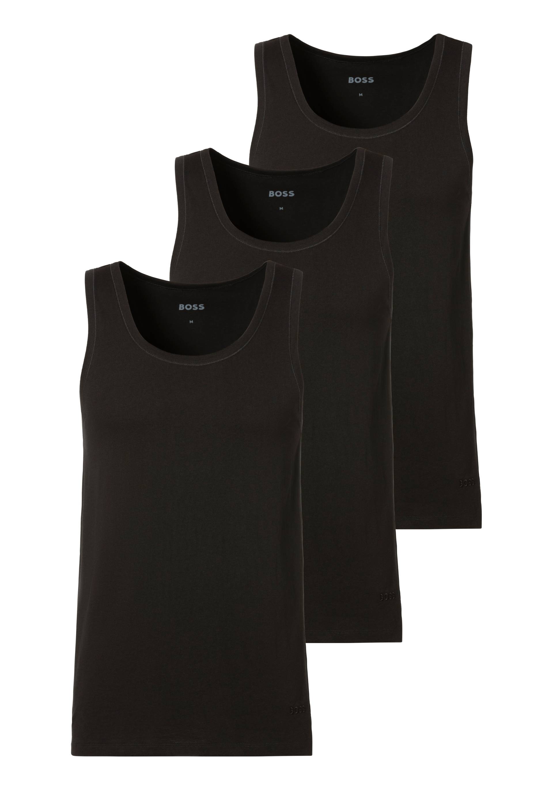 BOSS Unterhemd »Tank Top 3P CO«, (Packung, 3 St.), mit Rippbündchen von BOSS