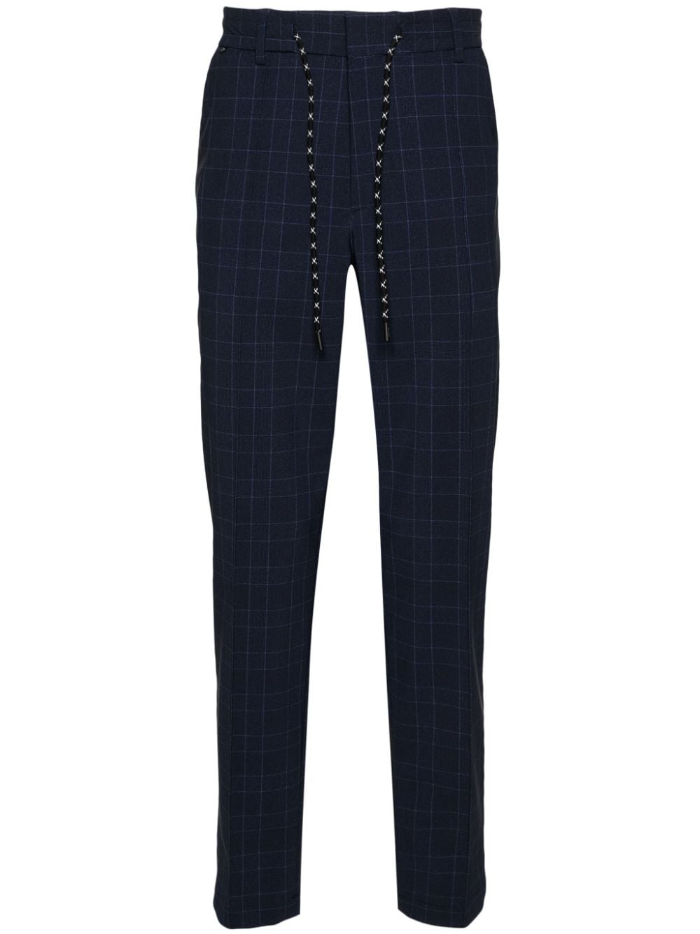BOSS checked mid-rise tapered trousers - Blue von BOSS
