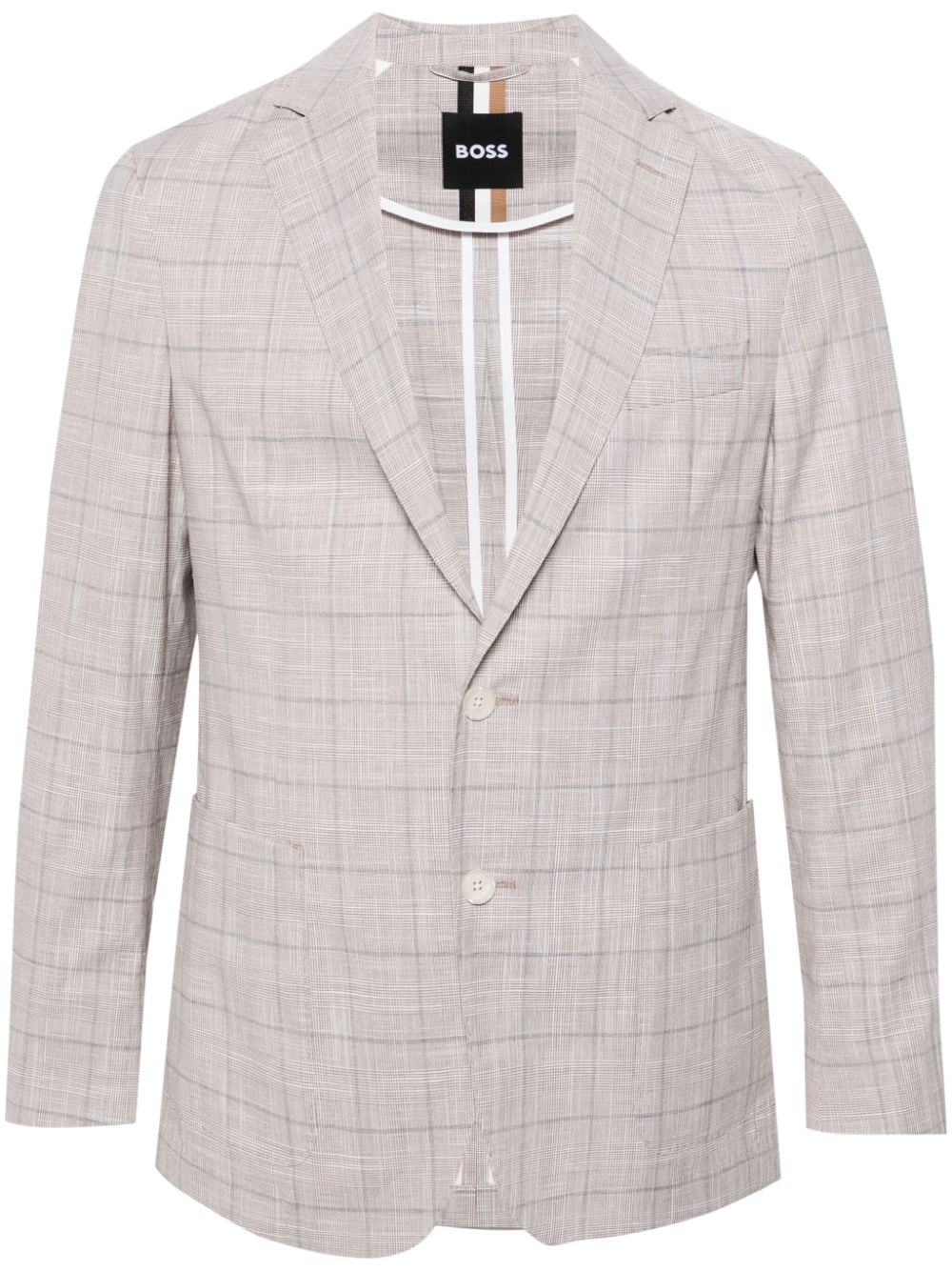 BOSS checked single-breasted blazer - Neutrals von BOSS