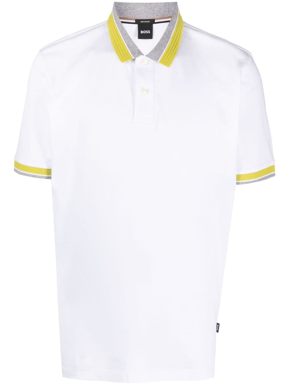 BOSS contrast-collar cotton polo shirt - White von BOSS