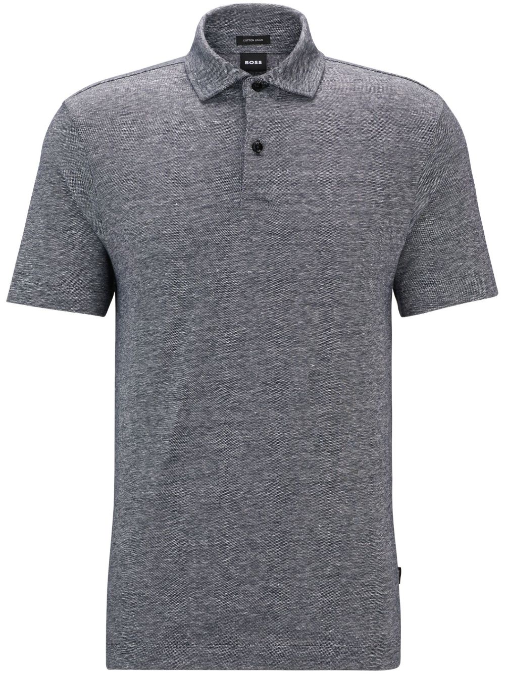 BOSS cotton-linen mélange polo shirt - Grey von BOSS