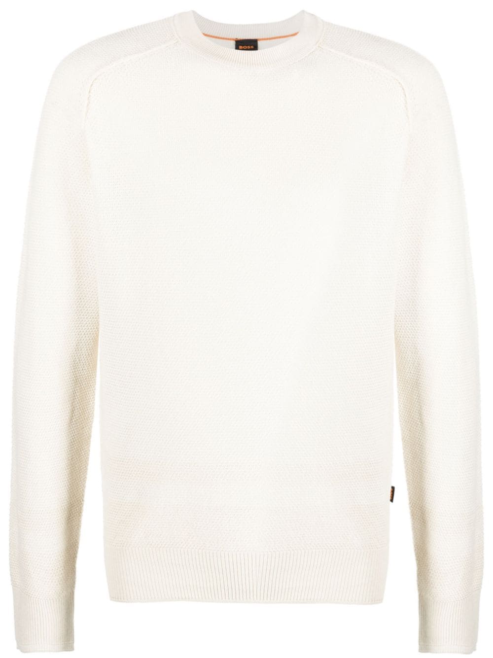 BOSS crew-neck cotton jumper - Neutrals von BOSS