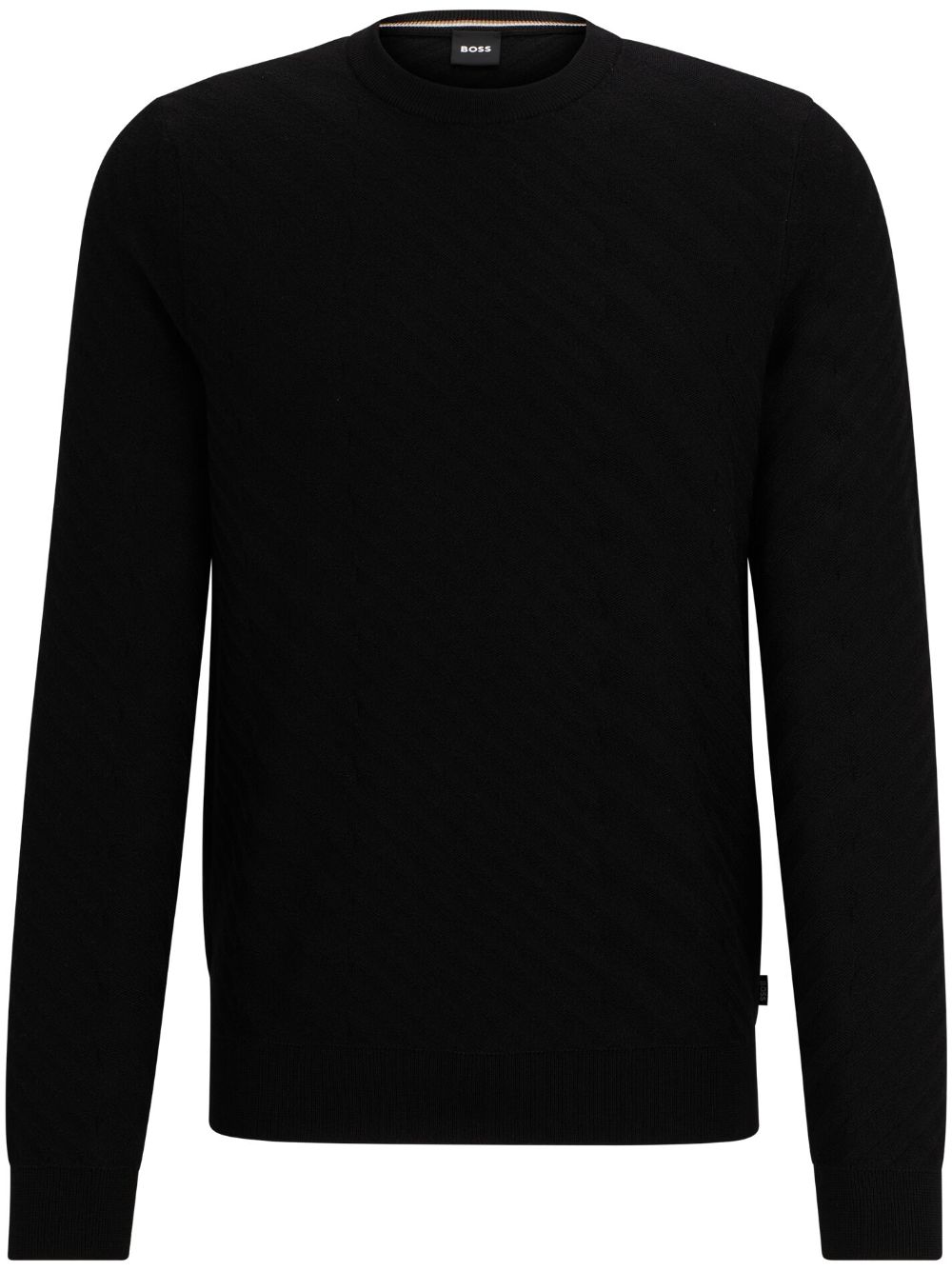 BOSS crew-neck fine-knit jumper - Black von BOSS