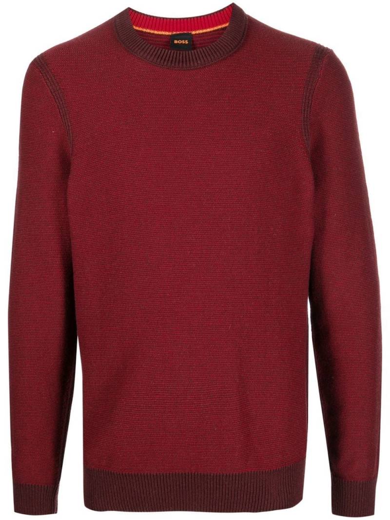 BOSS crew-neck knitted jumper - Red von BOSS