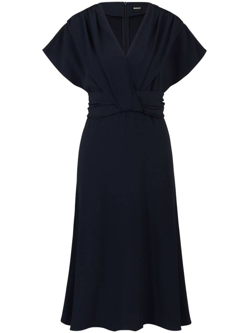 BOSS draped midi dress - Blue von BOSS