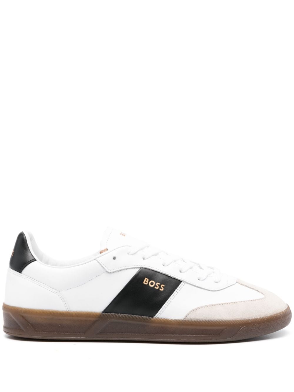 BOSS embossed-logo leather sneakers - White von BOSS