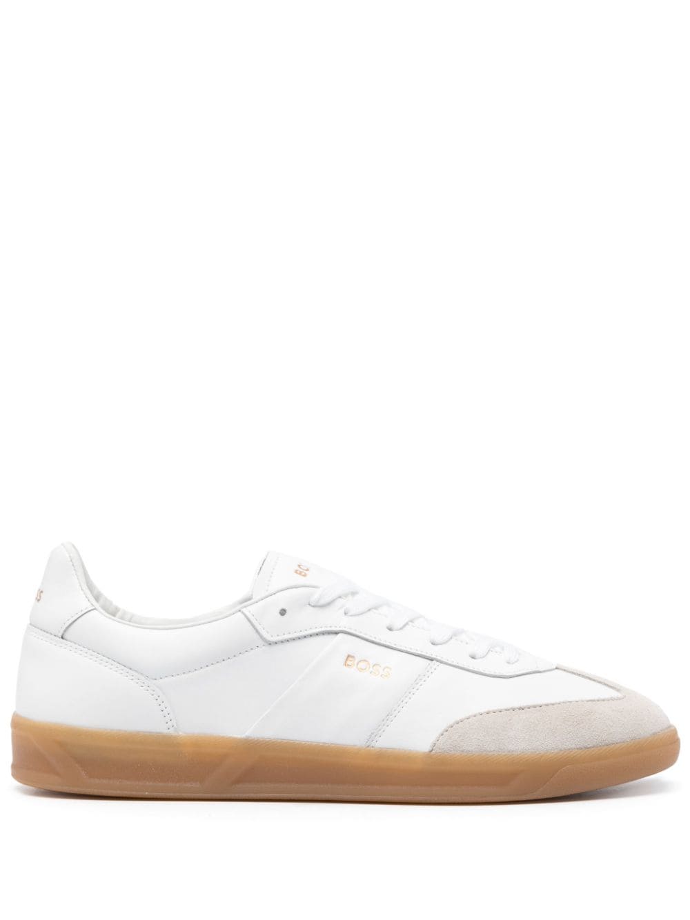 BOSS embossed-logo leather sneakers - White von BOSS