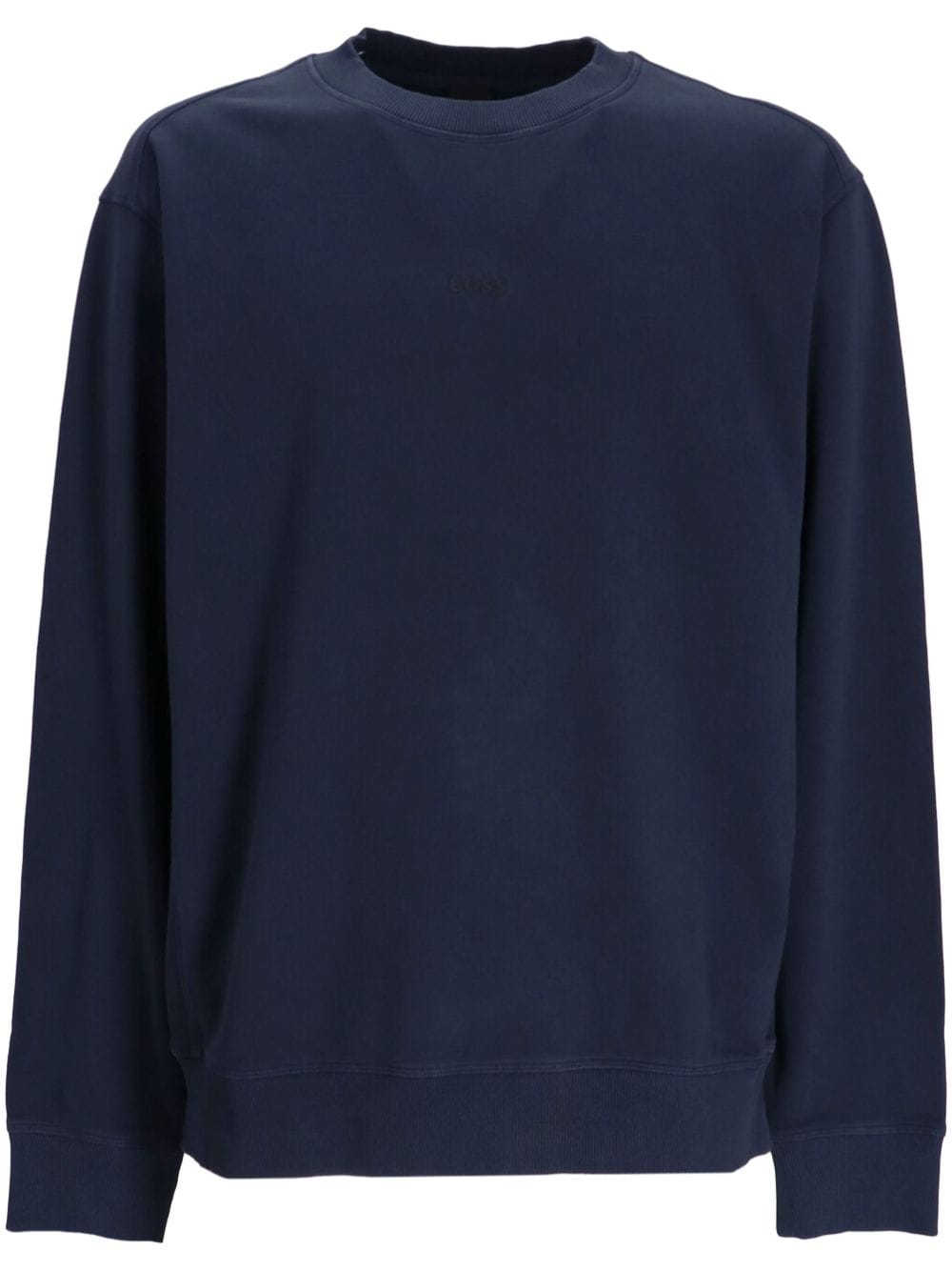 BOSS embroidered-logo cotton sweatshirt - Blue von BOSS