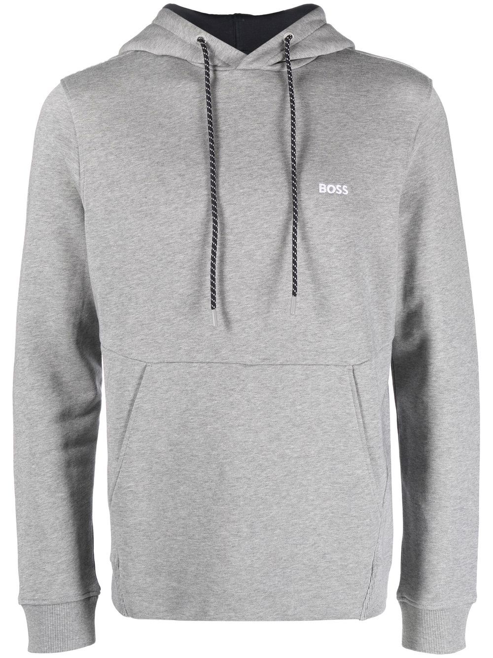 BOSS embroidered-logo hoodie - Grey von BOSS
