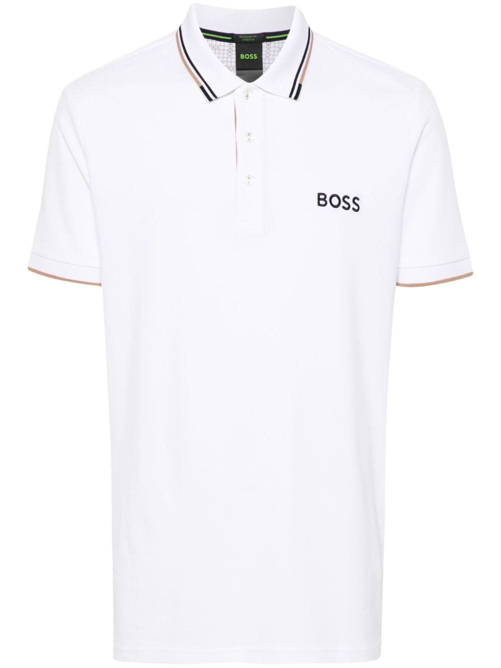 BOSS embroidered-logo polo shirt - White von BOSS