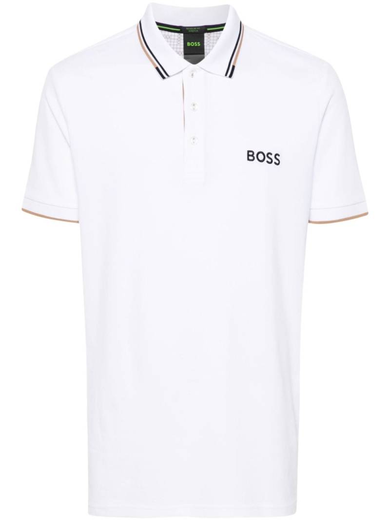 BOSS embroidered-logo polo shirt - White von BOSS