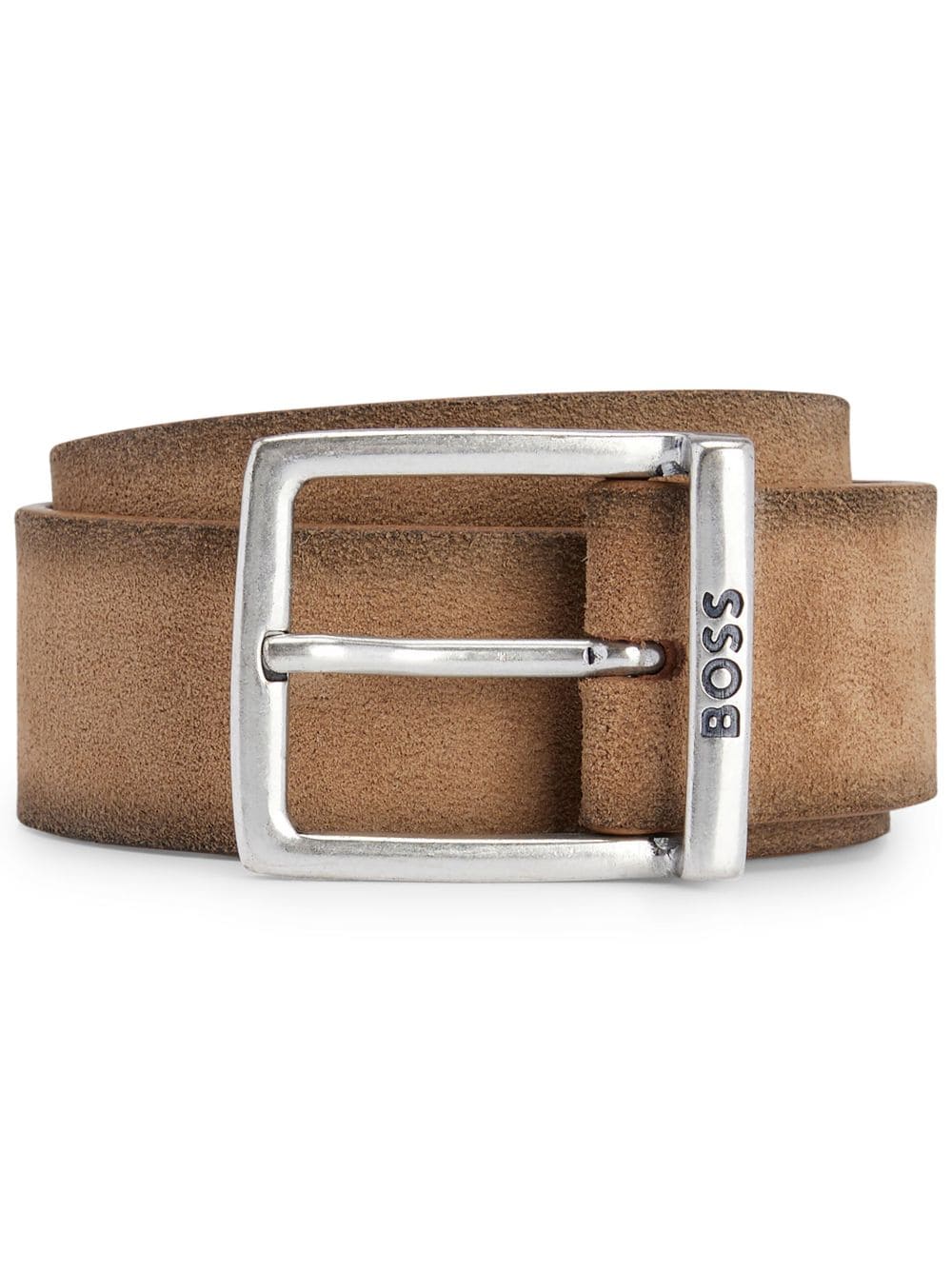 BOSS engraved-logo leather belt - Brown von BOSS