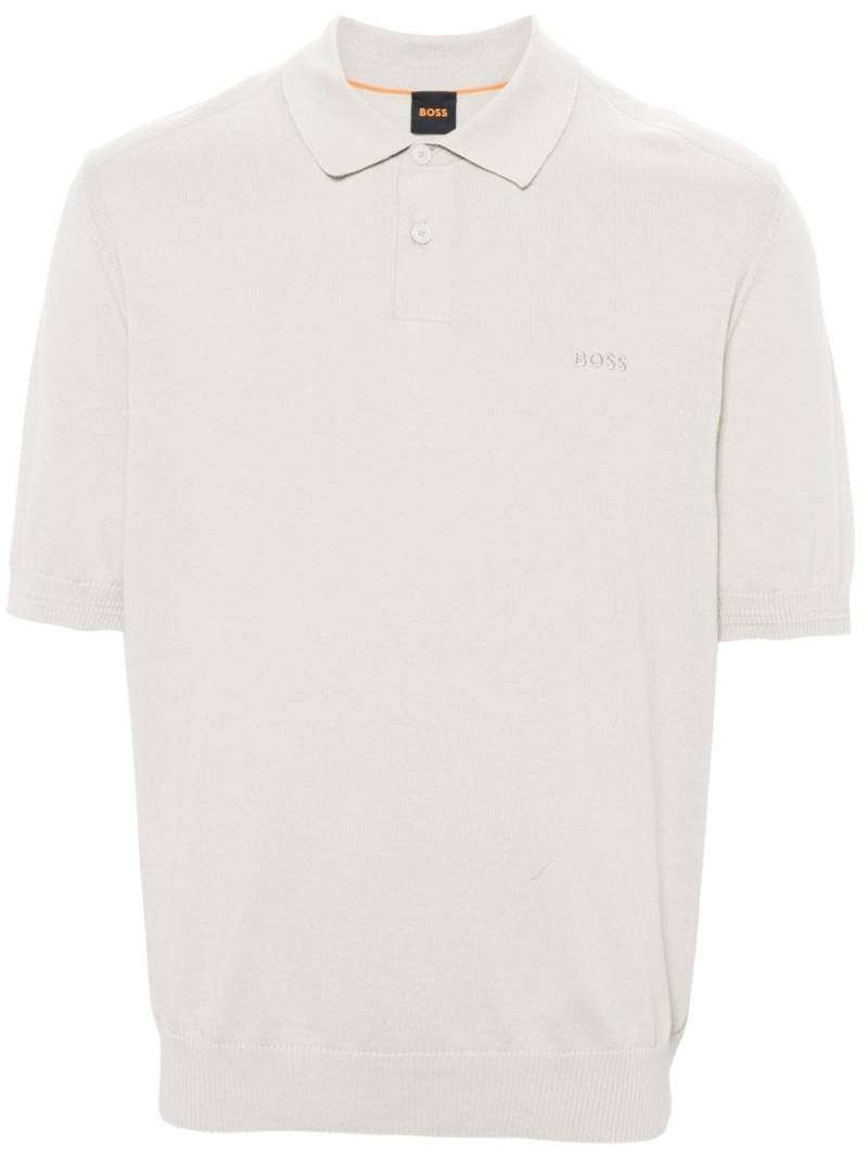 BOSS fine-knit polo shirt - Neutrals von BOSS