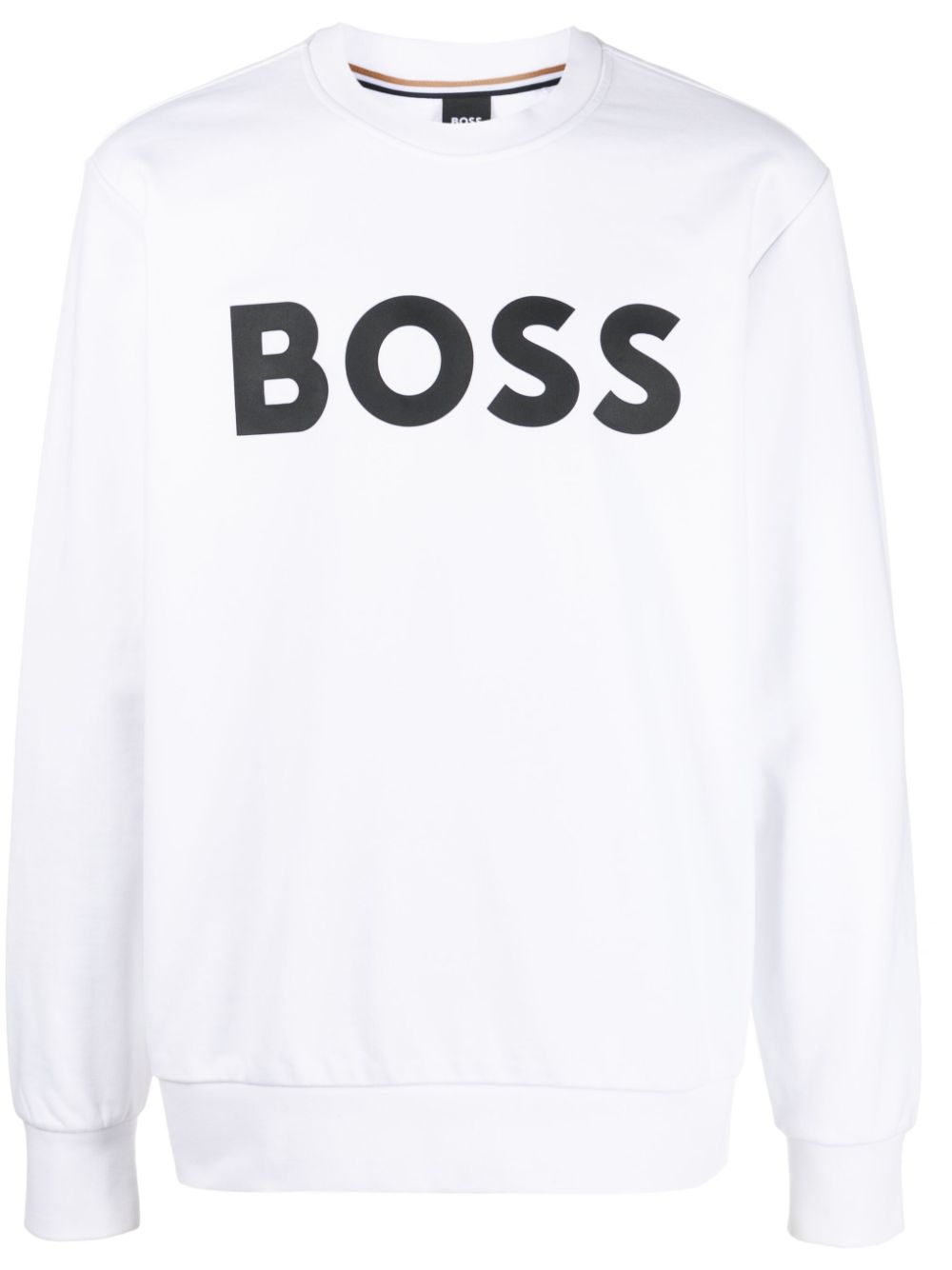 BOSS flocked-logo cotton sweatshirt - White von BOSS