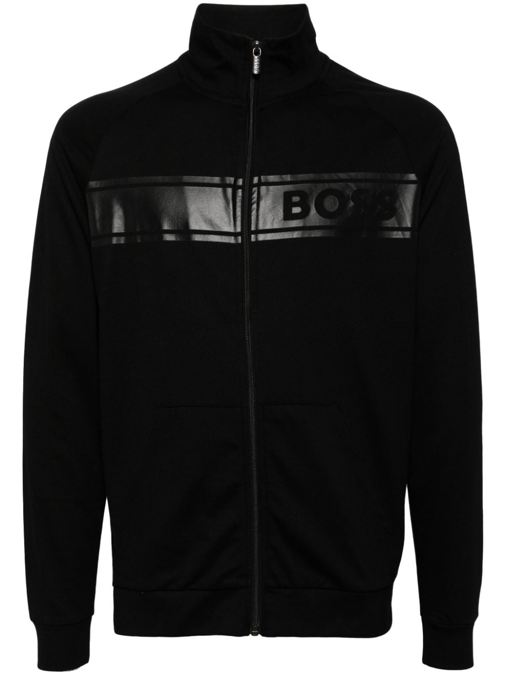 BOSS flocked track jacket - Black von BOSS