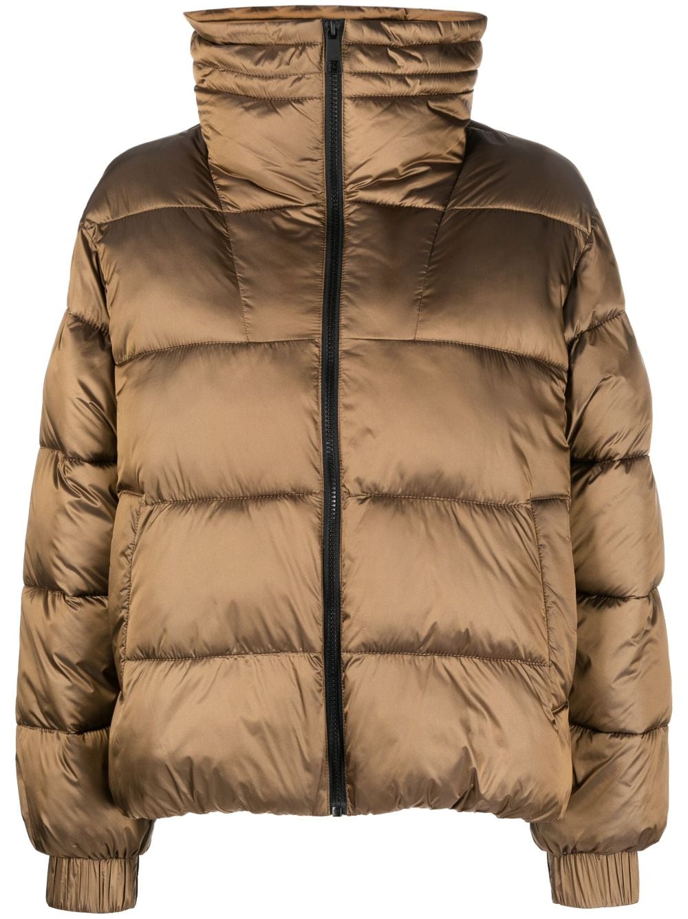 BOSS funnel-neck padded puffer jacket - Brown von BOSS