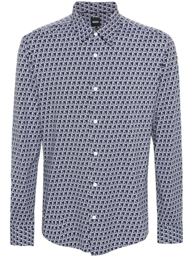 BOSS geometric-print shirt - Blue von BOSS