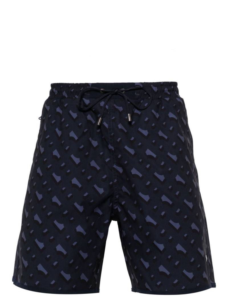 BOSS geometric-print swim shorts - Blue von BOSS