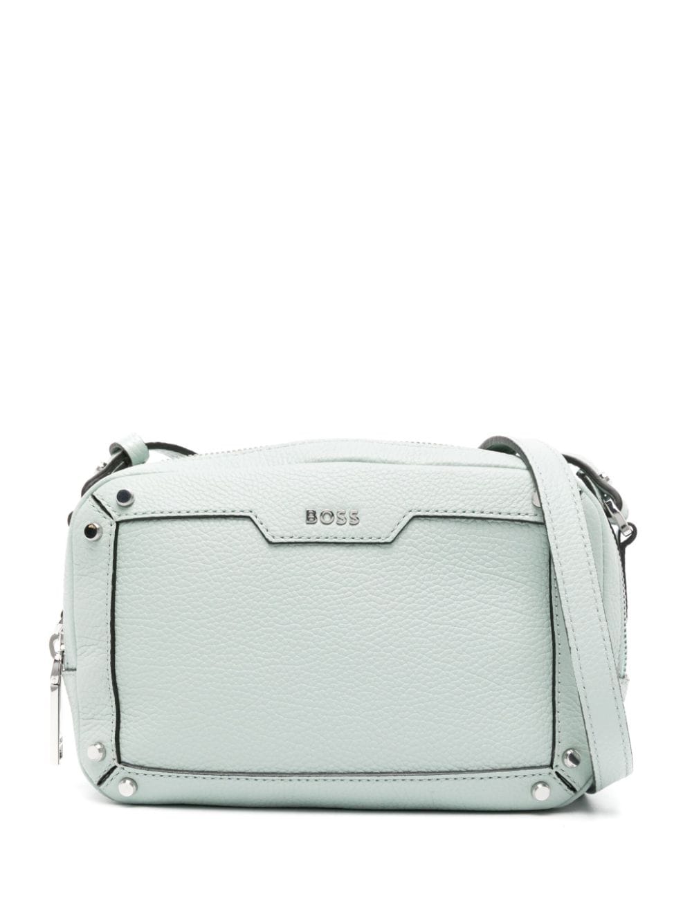 BOSS grained-leather crossbody bag - Green von BOSS