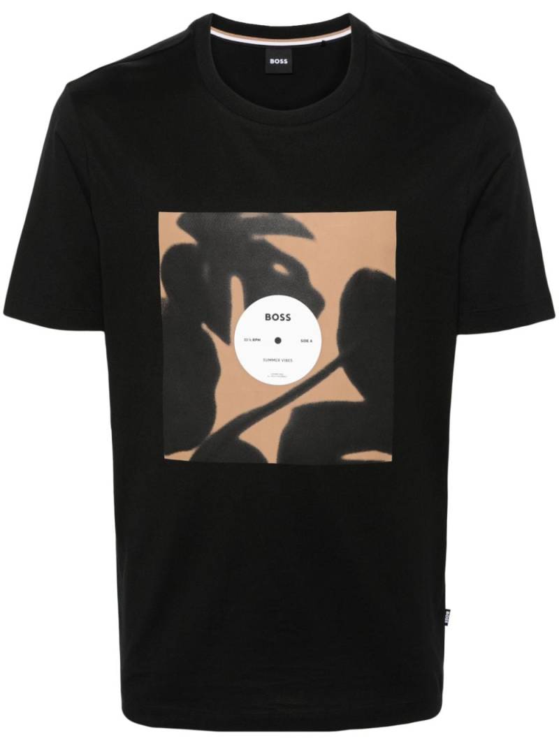 BOSS graphic-print cotton T-shirt - Black von BOSS