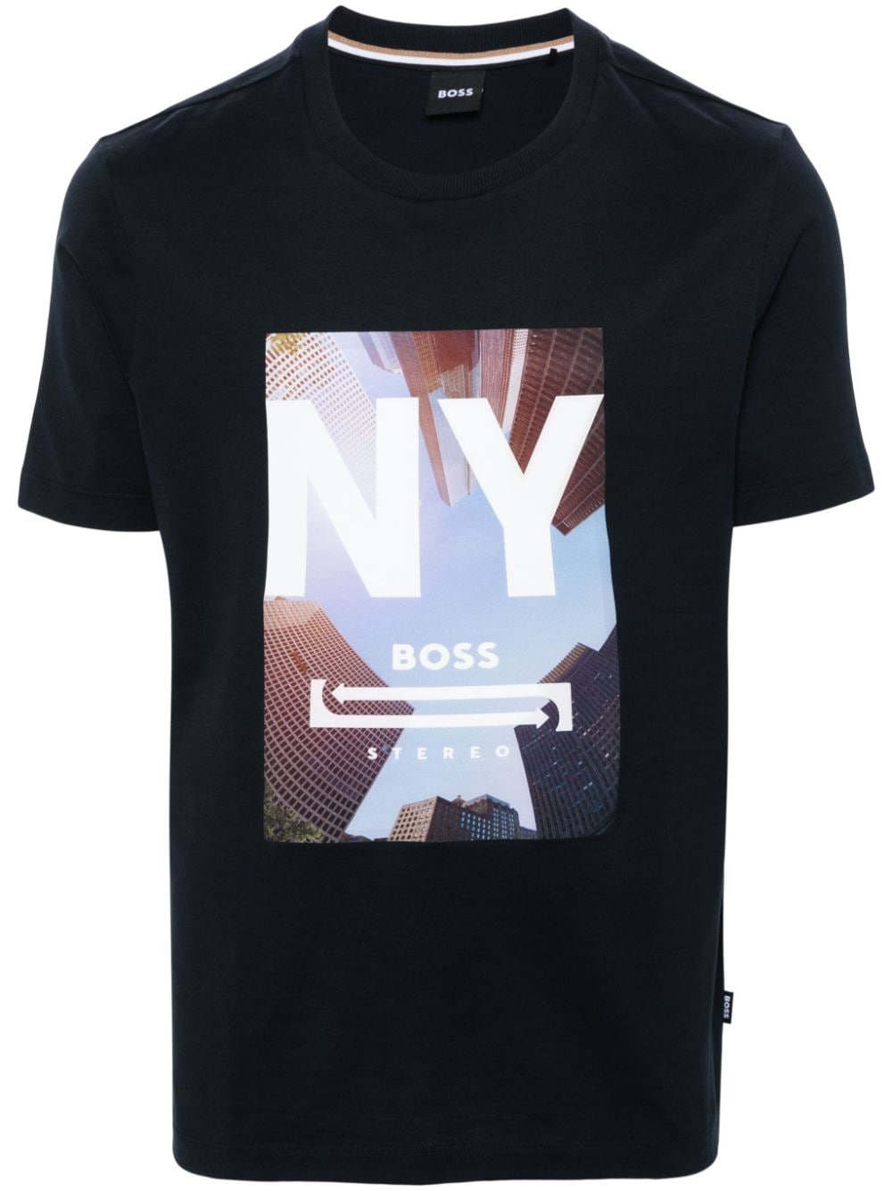 BOSS graphic-print cotton T-shirt - Blue von BOSS