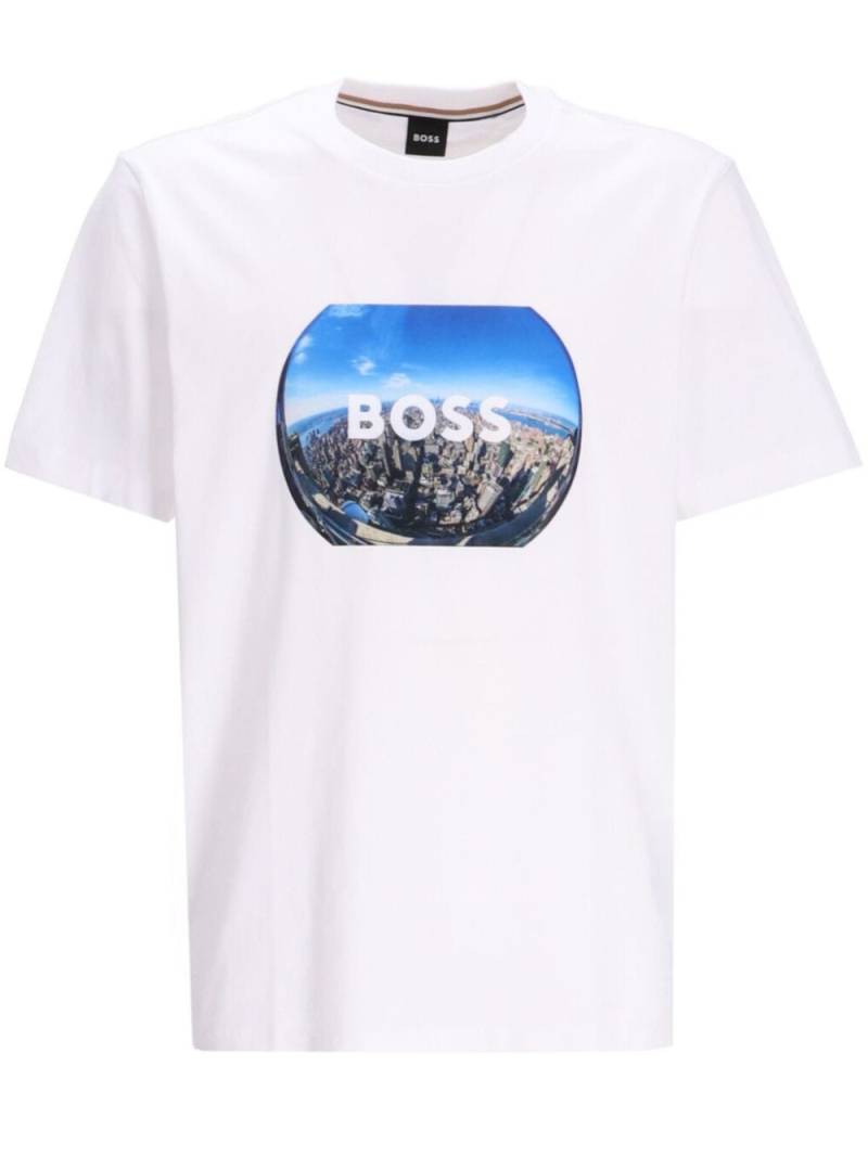 BOSS graphic-print cotton T-shirt - White von BOSS