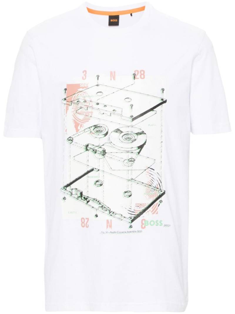 BOSS graphic-print cotton T-shirt - White von BOSS