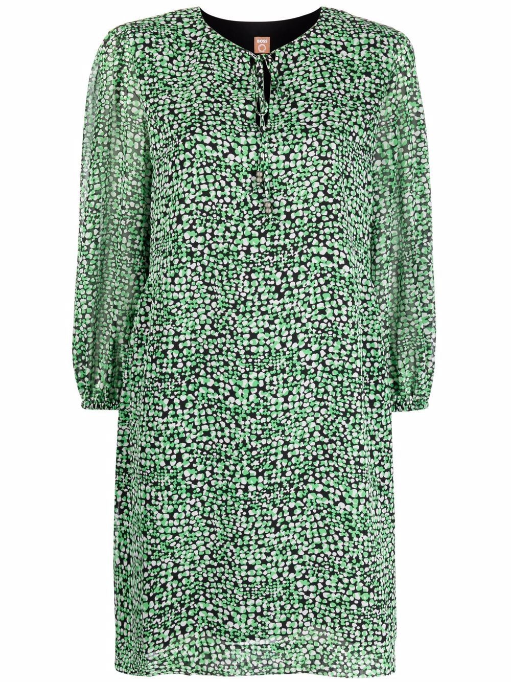 BOSS graphic-print long-sleeve dress - Green von BOSS