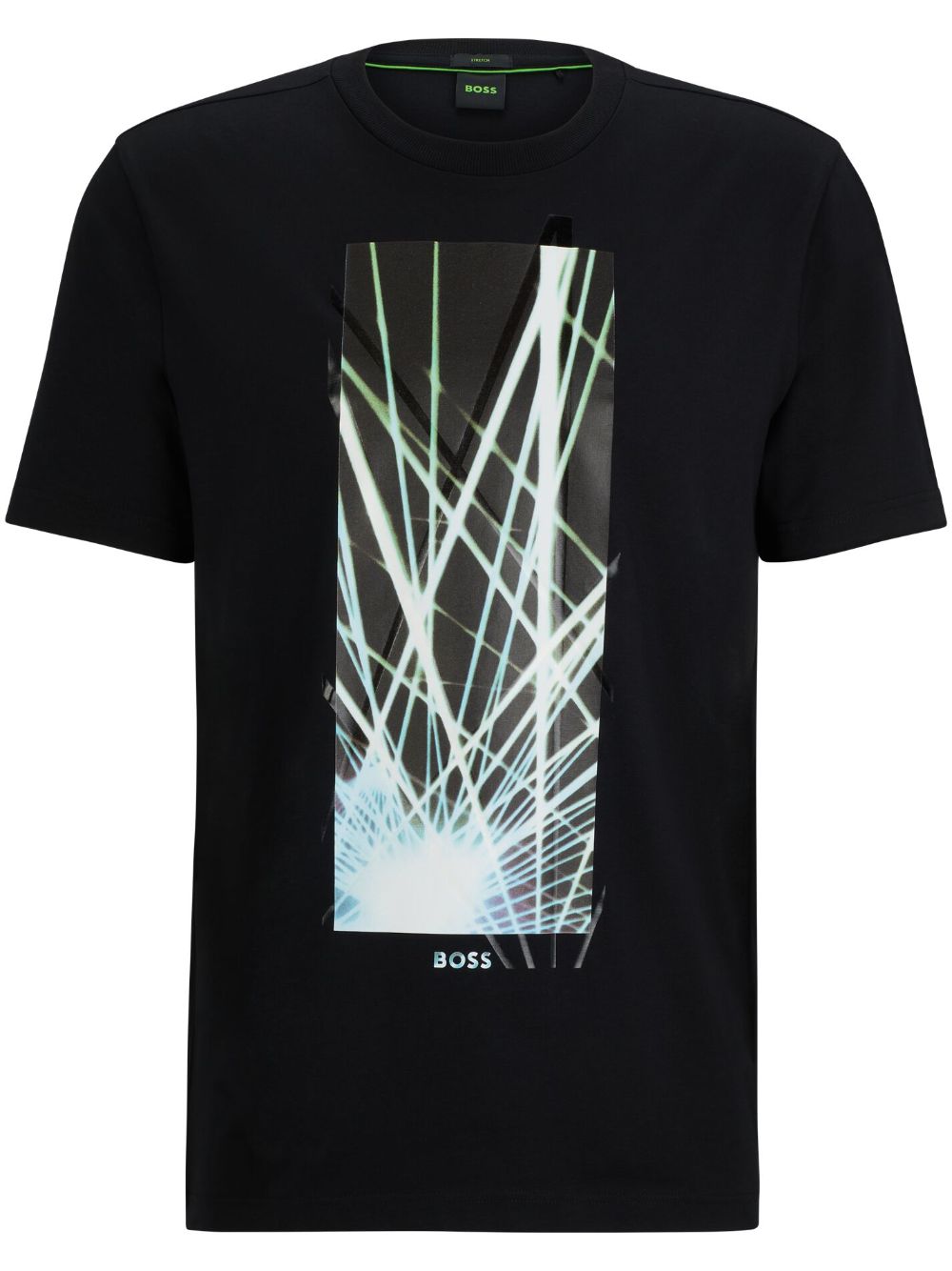 BOSS graphic-print stretch-cotton T-shirt - Black von BOSS