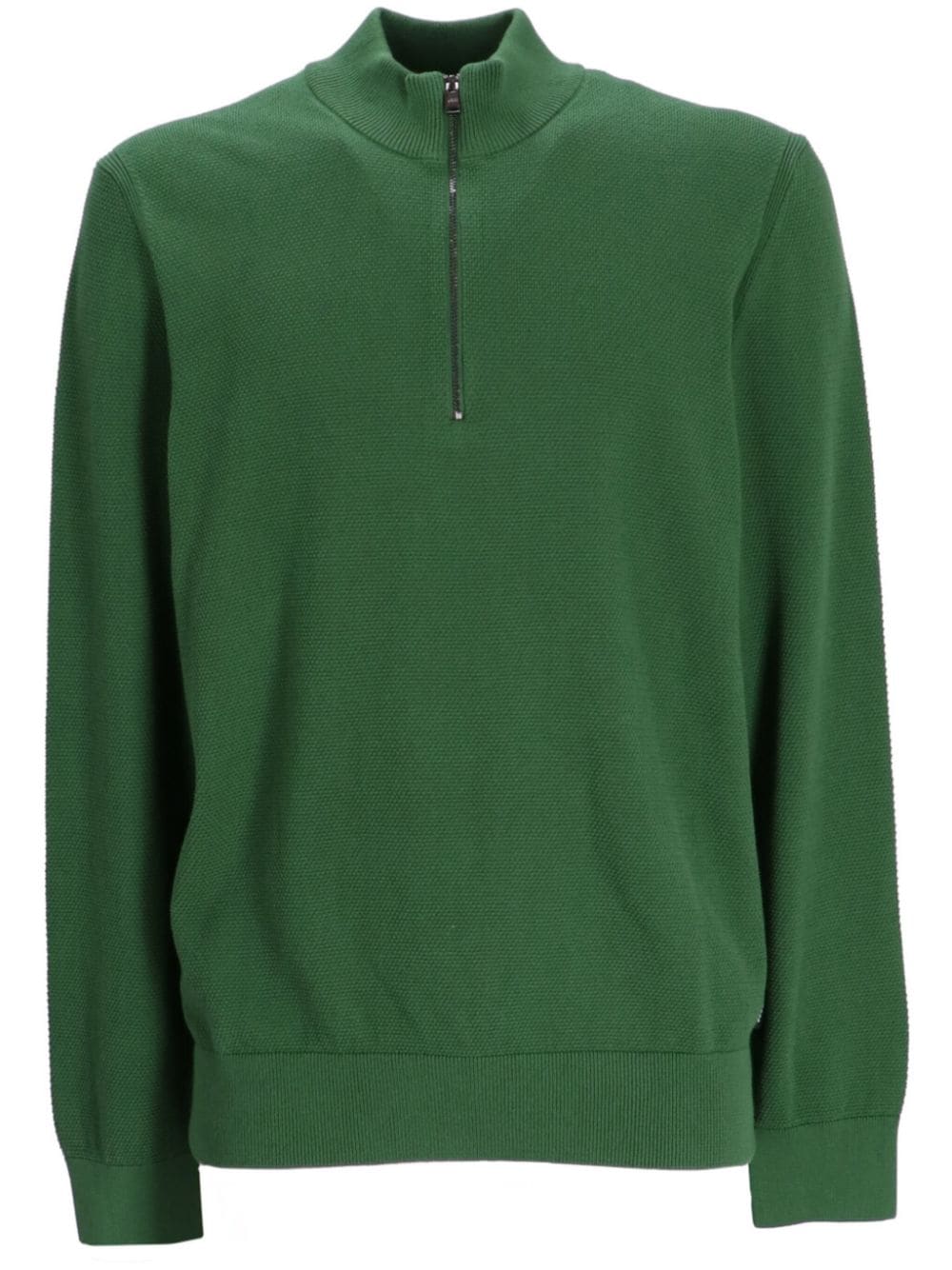 BOSS half-zip cotton jumper - Green von BOSS