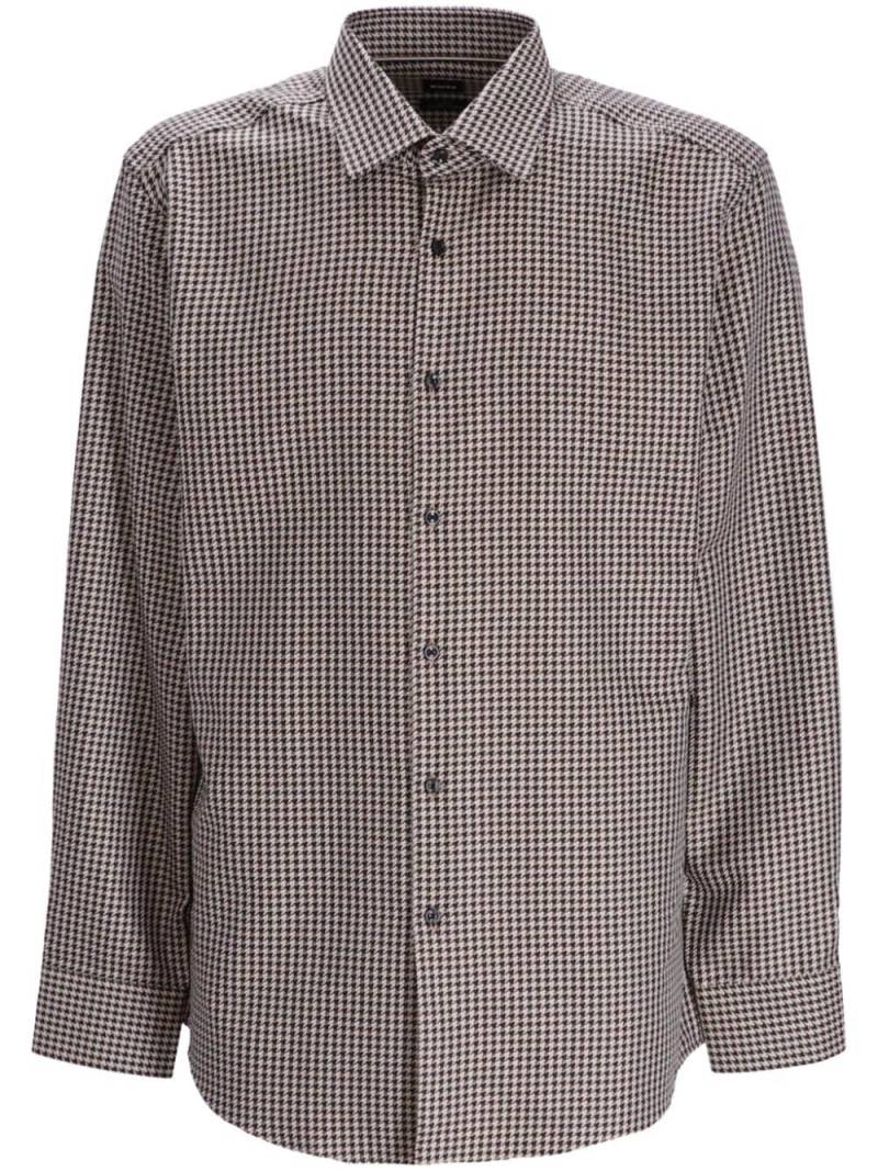 BOSS houndstooth-print cotton shirt - Grey von BOSS