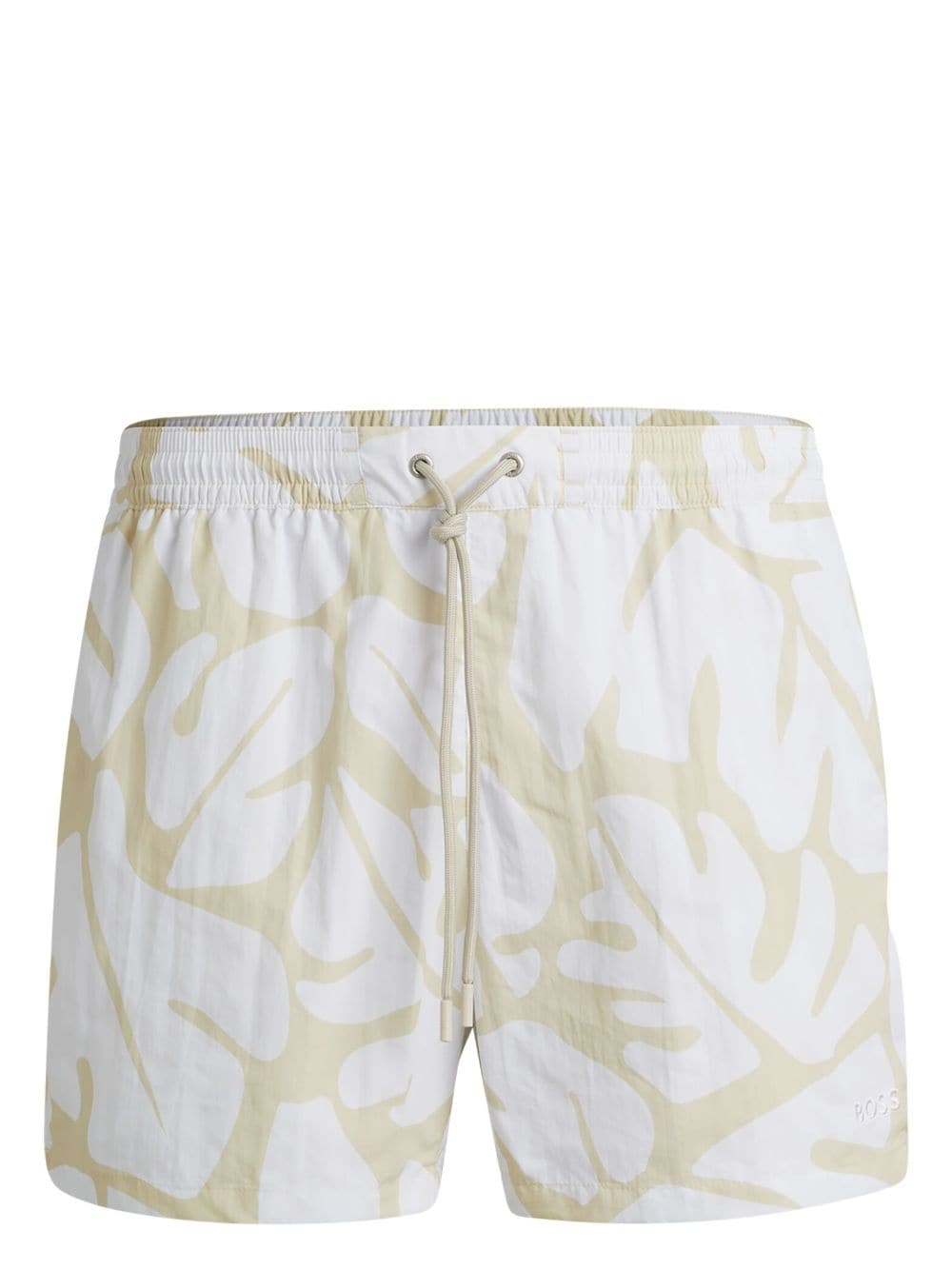 BOSS leaf-print swim shorts - White von BOSS