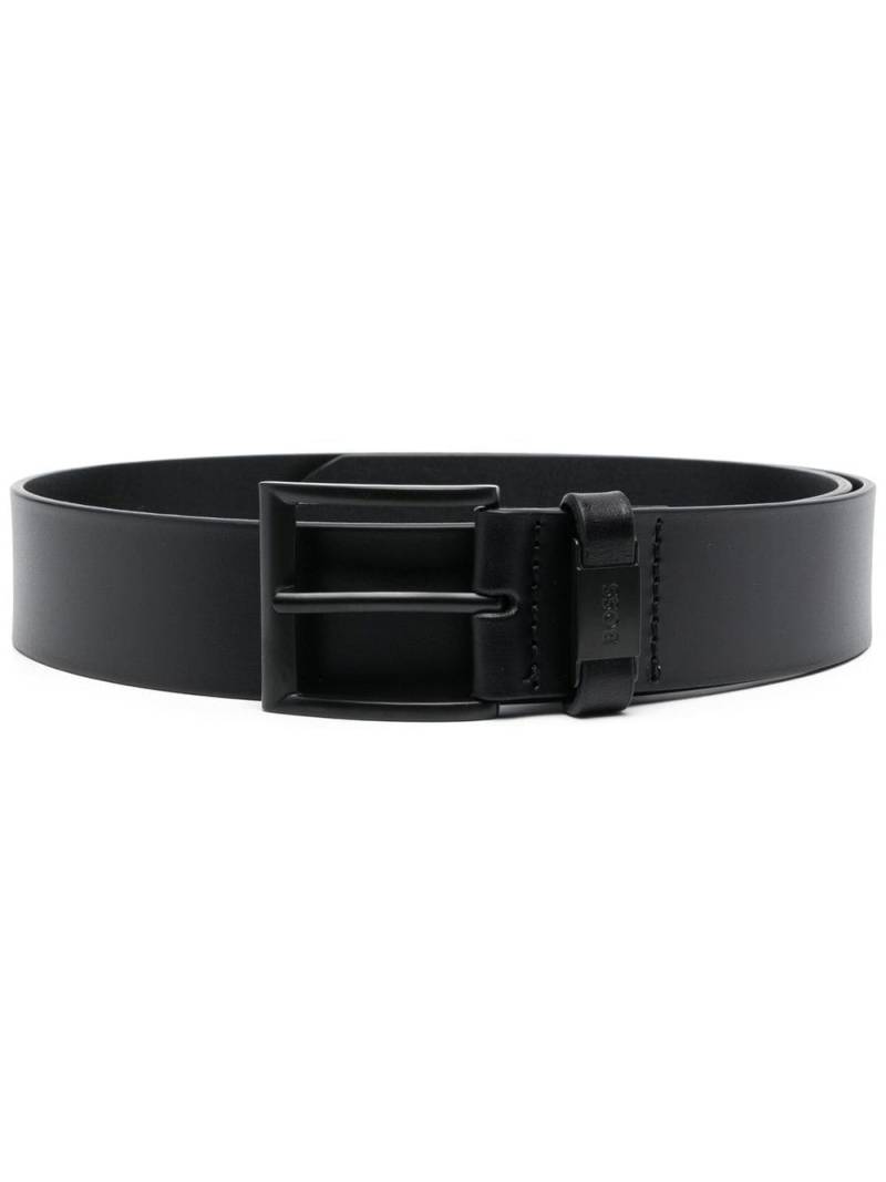 BOSS leather buckle belt - Black von BOSS