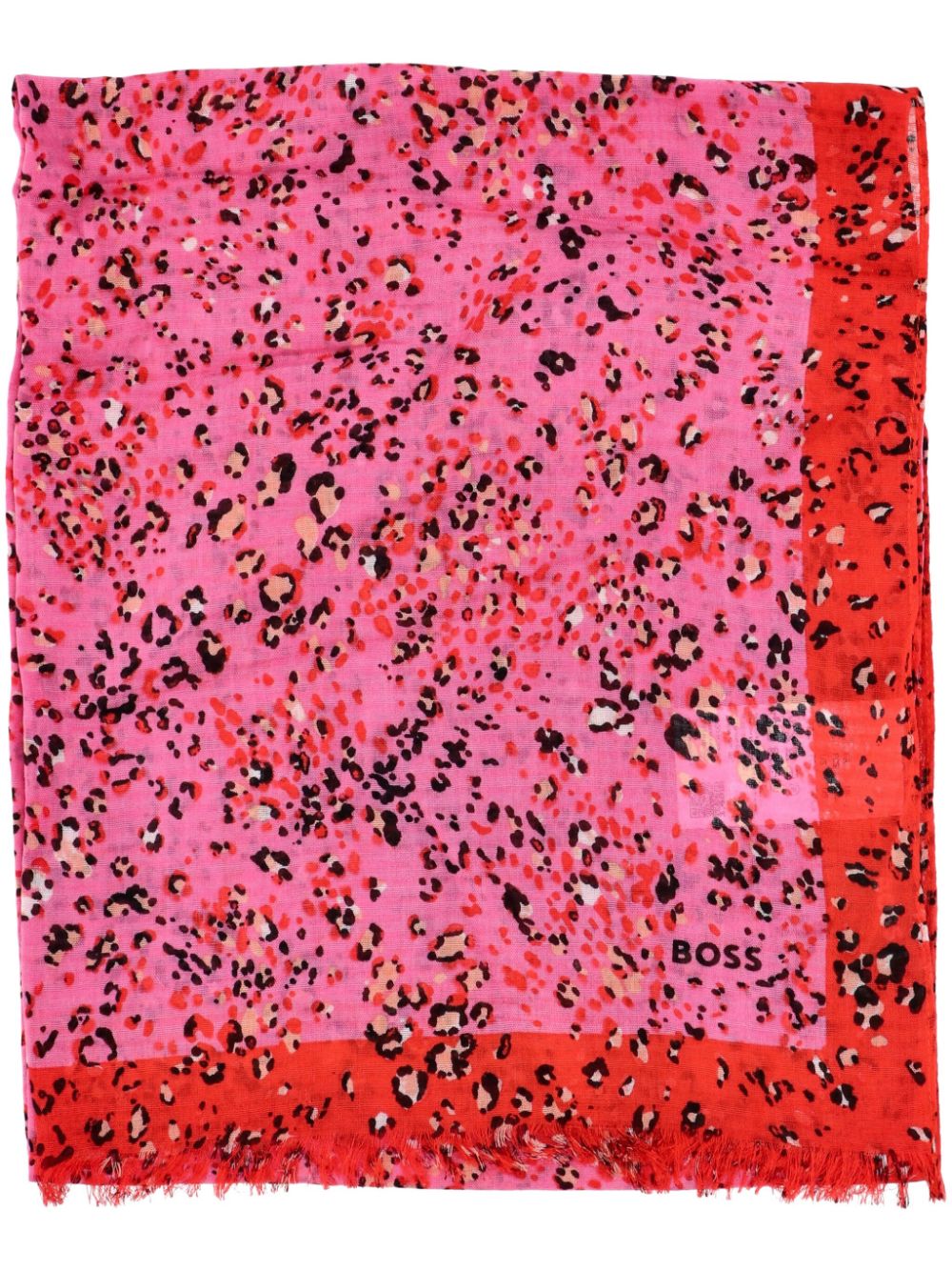 BOSS leopard-pattern jacquard scarf - Pink von BOSS