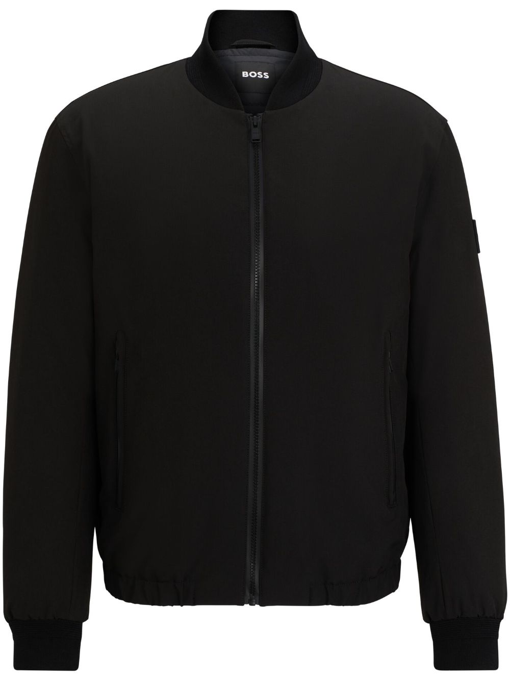 BOSS logo-appliqué bomber jacket - Black von BOSS