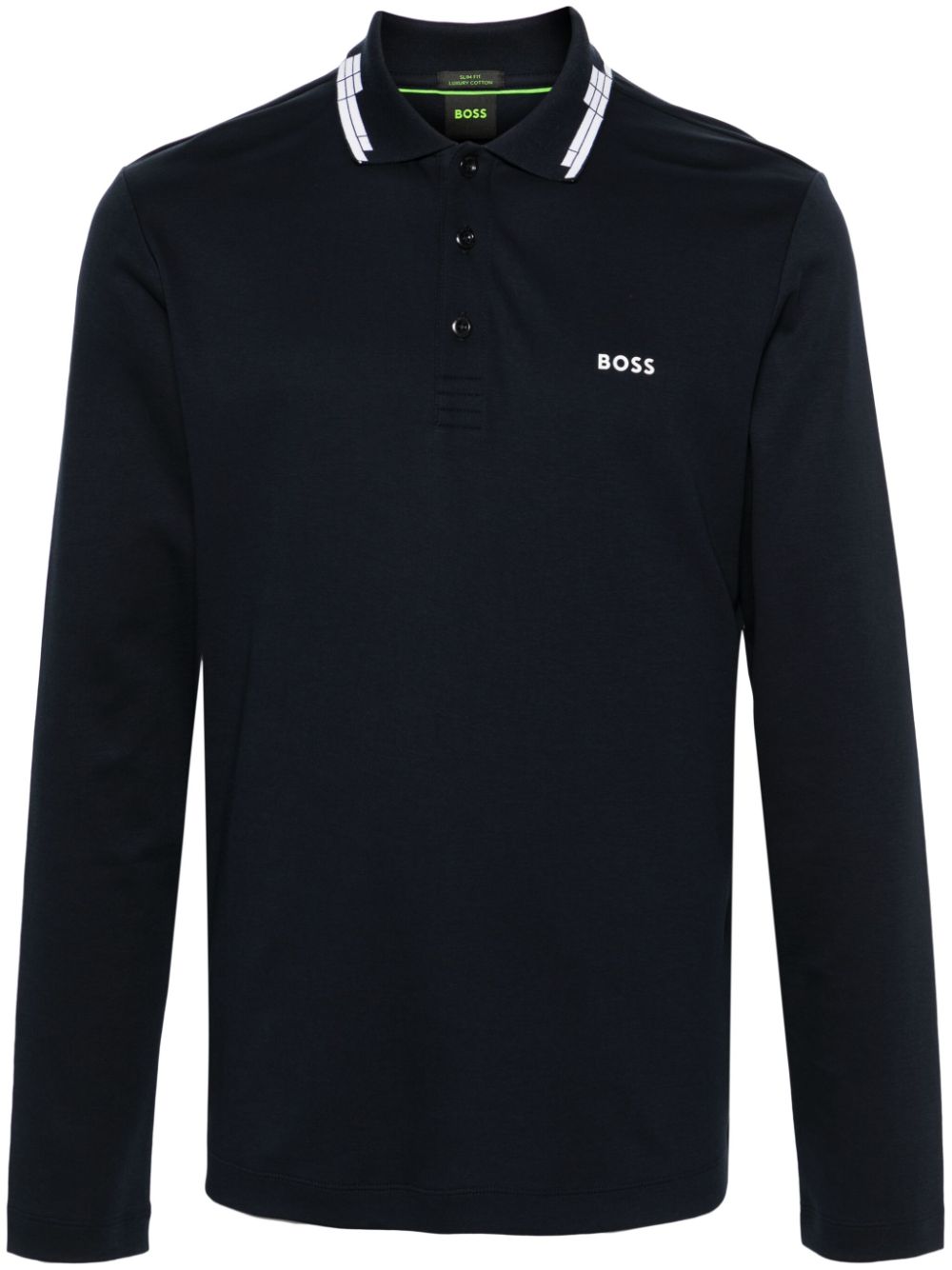 BOSS logo-appliqué cotton polo shirt - Blue von BOSS