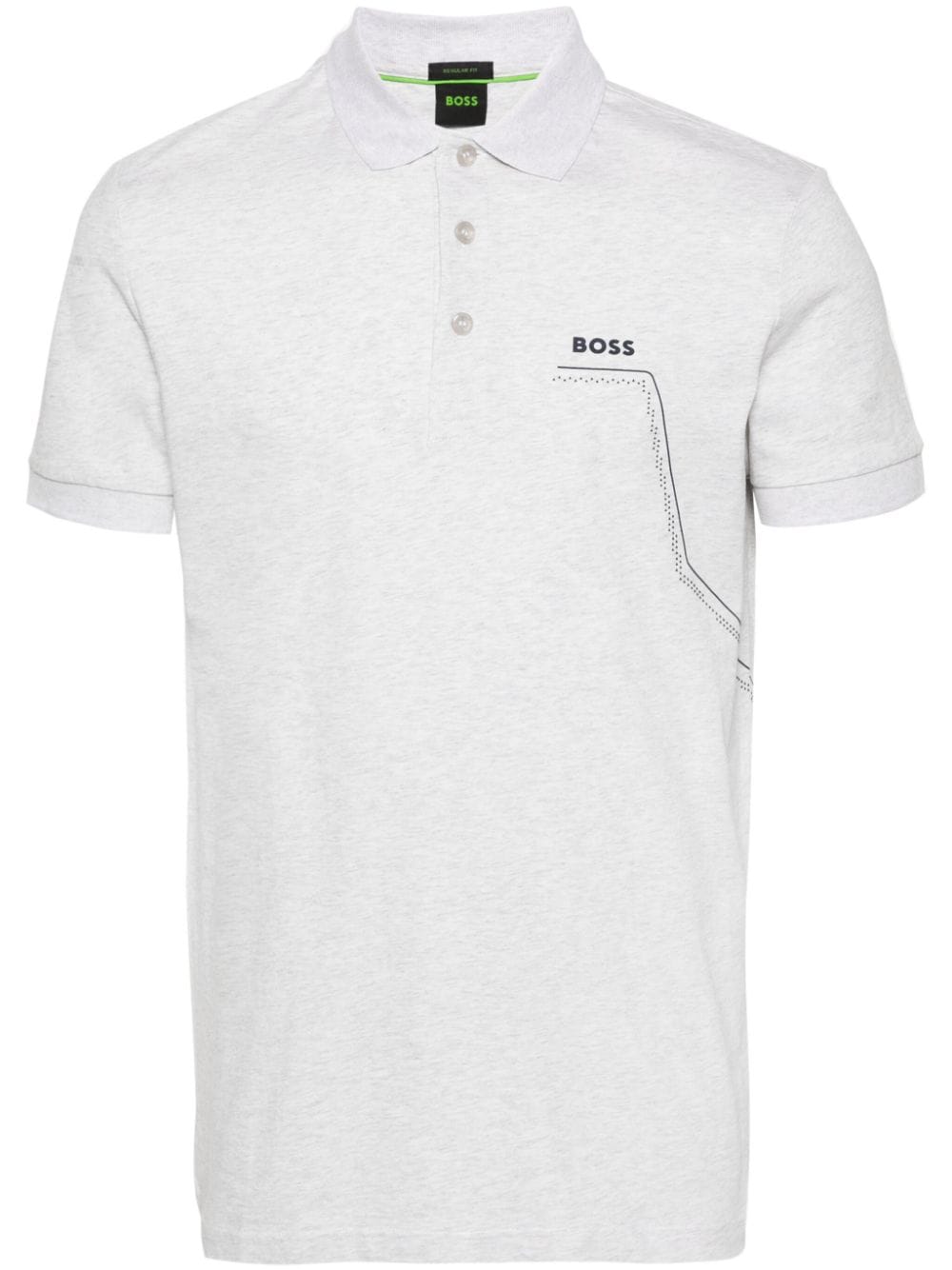 BOSS logo-appliqué mélange polo shirt - Grey von BOSS