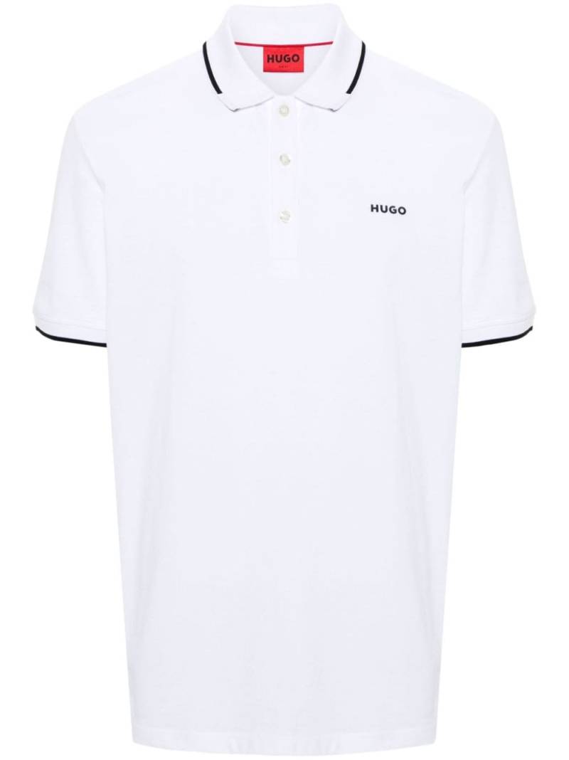 BOSS logo-appliqué piqué polo shirt - White von BOSS