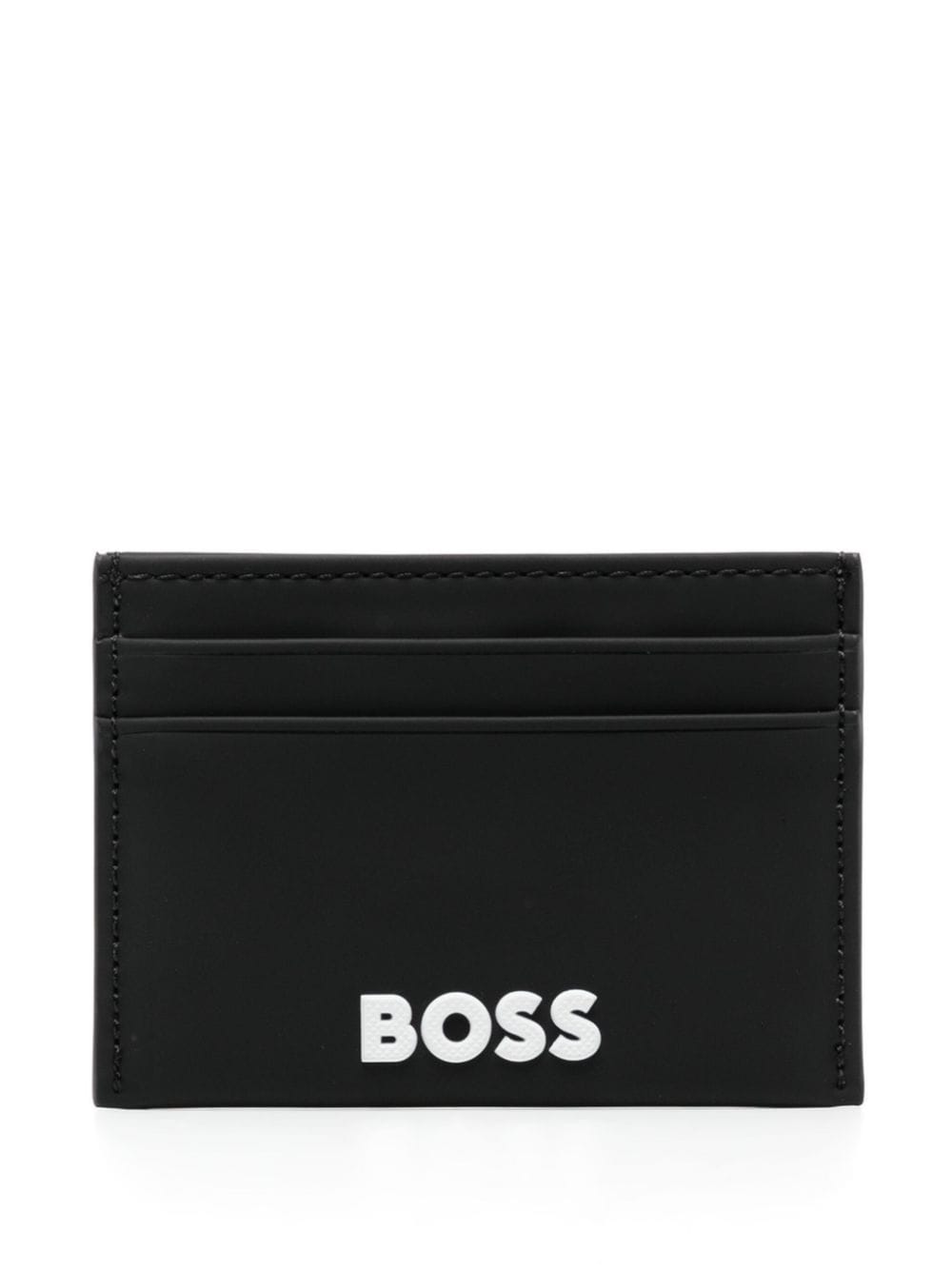 BOSS logo-embossed cardholder - Black von BOSS