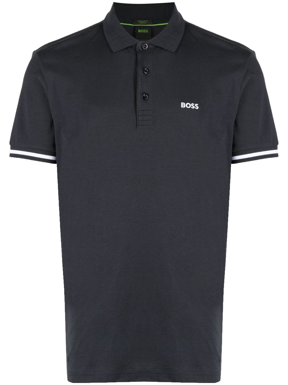 BOSS logo-embroidered cotton polo shirt - Blue von BOSS