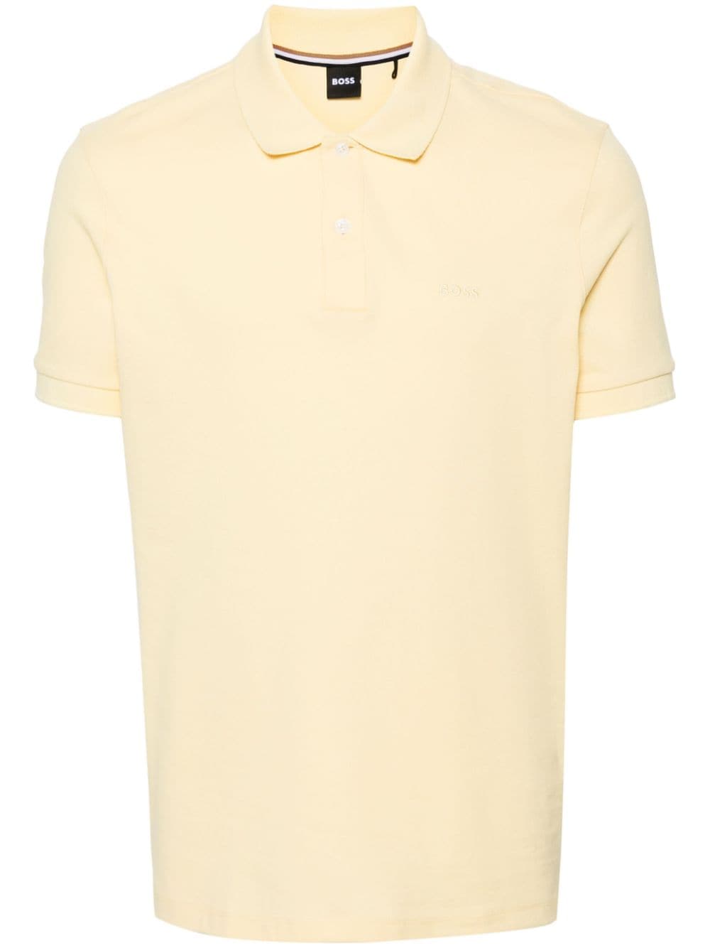 BOSS logo-embroidered cotton polo shirt - Yellow von BOSS