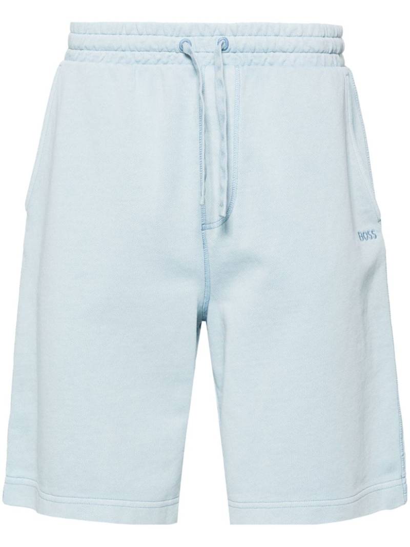 BOSS logo-embroidered cotton track shorts - Blue von BOSS
