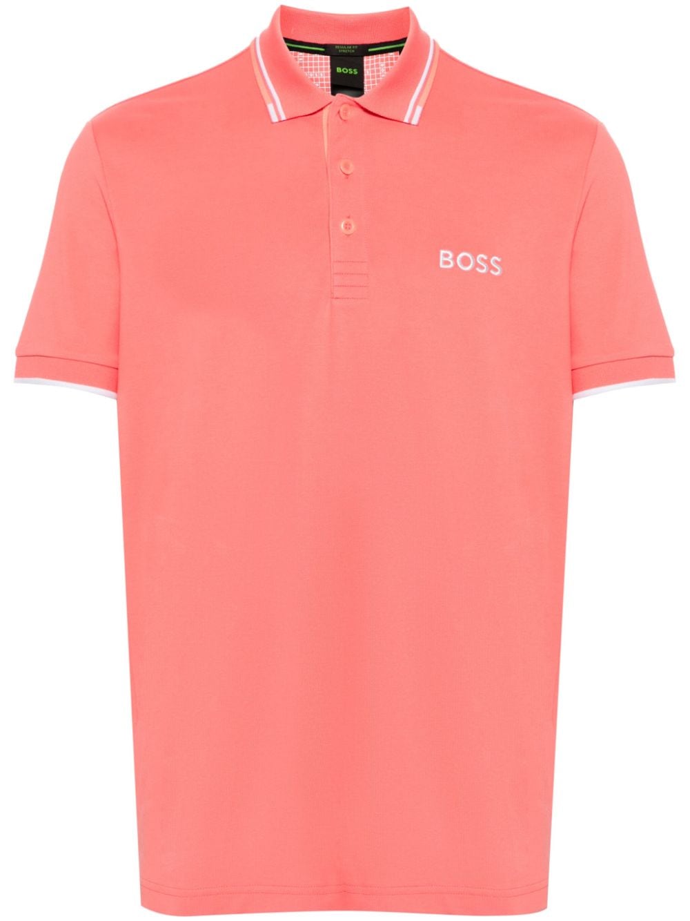 BOSS logo-embroidered piqué polo shirt - Pink von BOSS