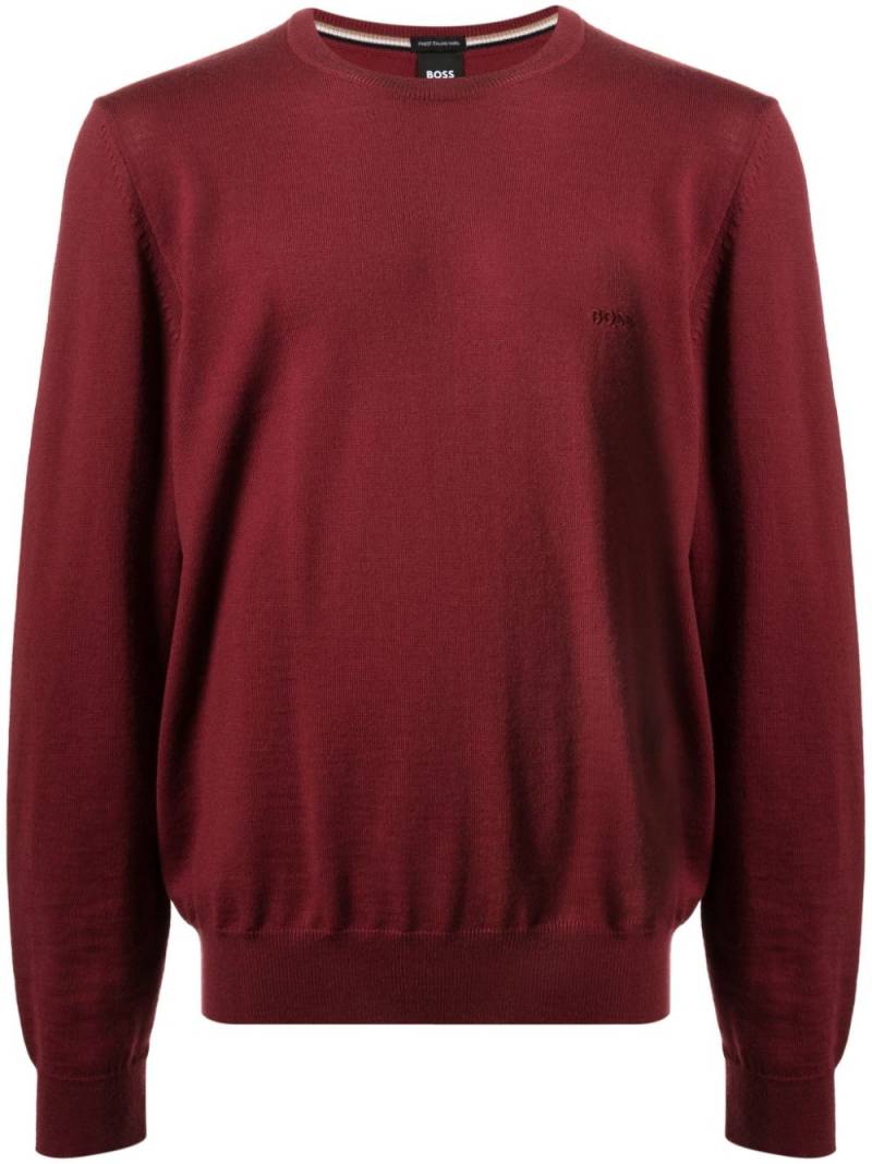 BOSS logo-embroidered round-neck jumper von BOSS