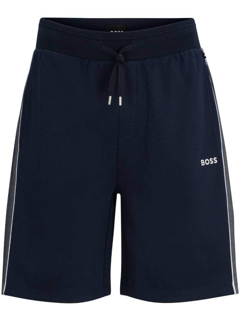 BOSS logo-embroidered track shorts - Blue von BOSS